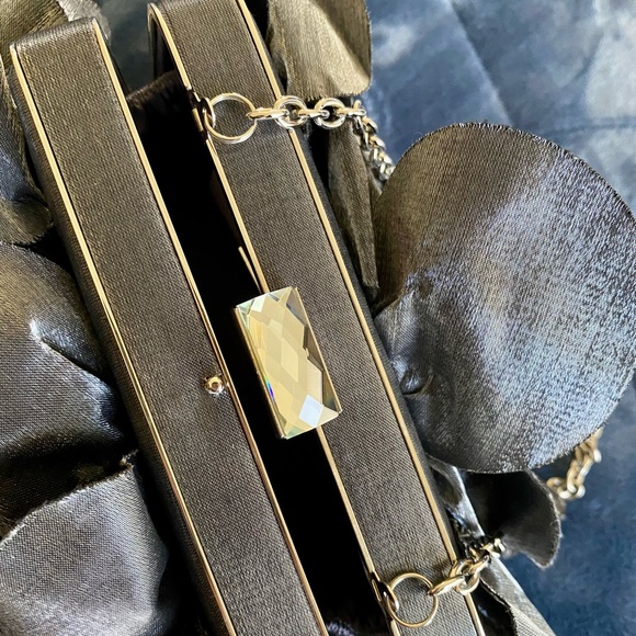 Sondra Roberts Shiny Charcoal Gray Evening Bag - Picture 3 of 7